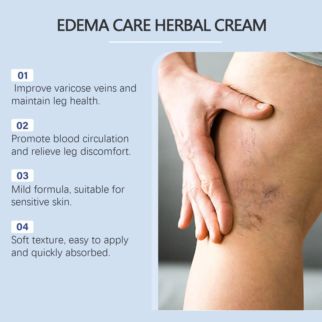 20g jar of herbal leg care cream with black grass seeds and horse chestnut extract