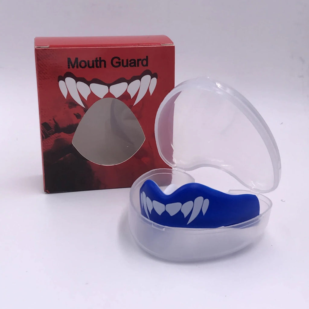 Adult boxing mouthguard with tooth socket design in three colour variations