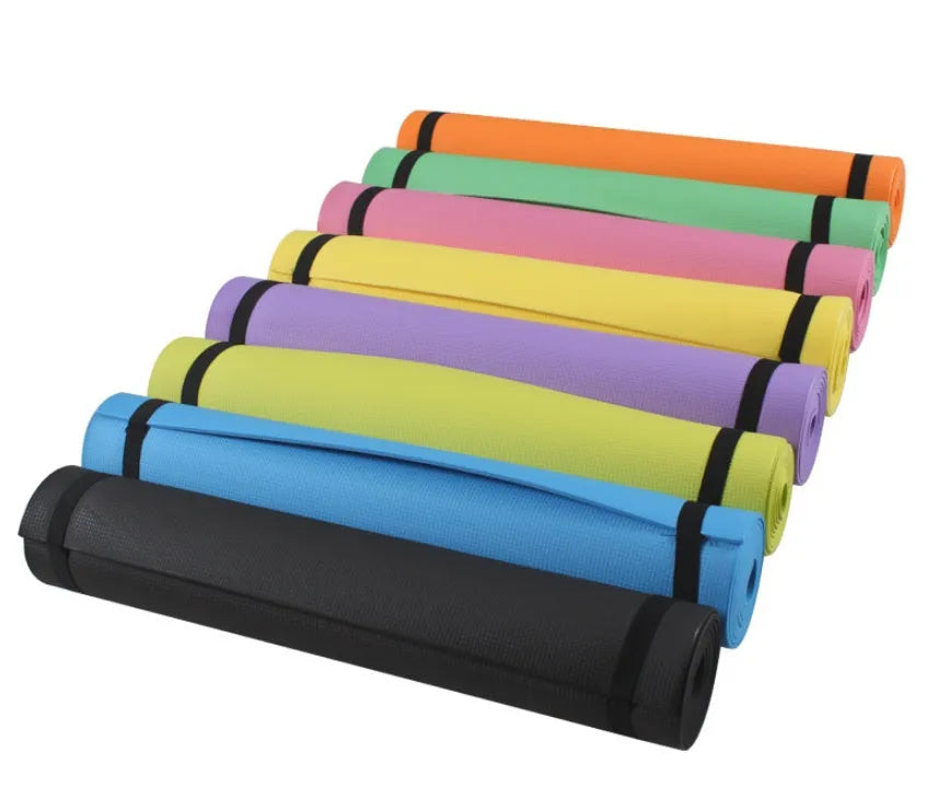 EVA fitness yoga mat in selected colour showing textured anti-slip surface