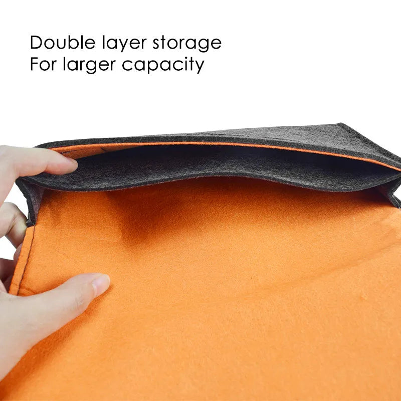 Felt pouch bag for Nintendo Switch with game card slots and double-layer storage