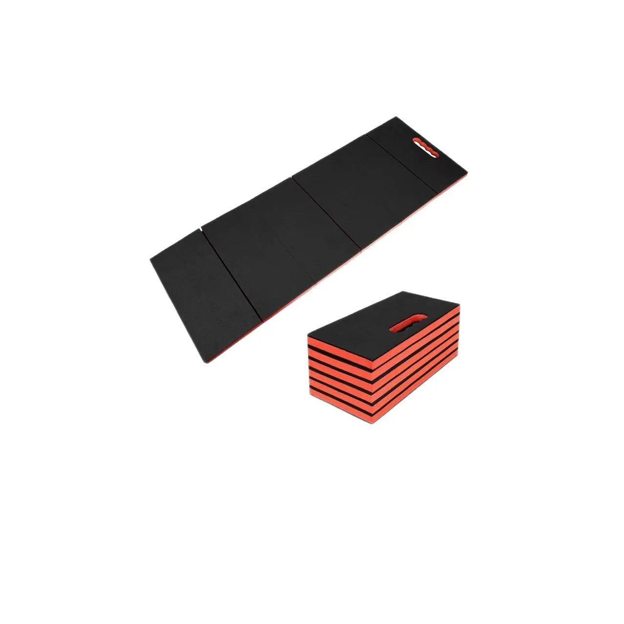 Folding EVA kneeling mat for car repair work with dimensions 116x40x2.5cm shown open and folded