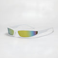 Future style narrow frame sunglasses with unisex design showing four colour variations