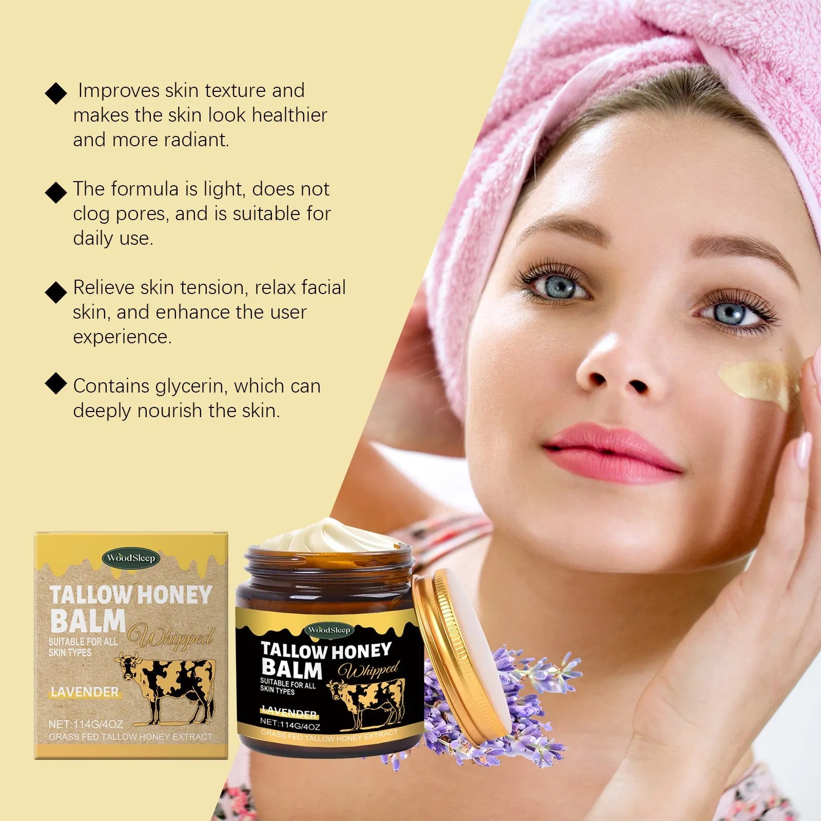 Butter Skin Cream 114g jar moisturiser with glycerin and honey ingredients