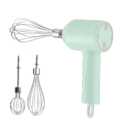 Portable cordless electric hand mixer with 3 mixing speeds and stainless steel beaters