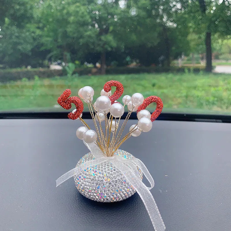 Clay diamond star car centre console decoration ornament in multiple colour patterns