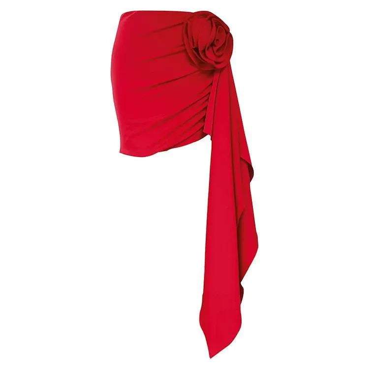 Red solid-colour women's one-piece sleeveless swimsuit on hanger