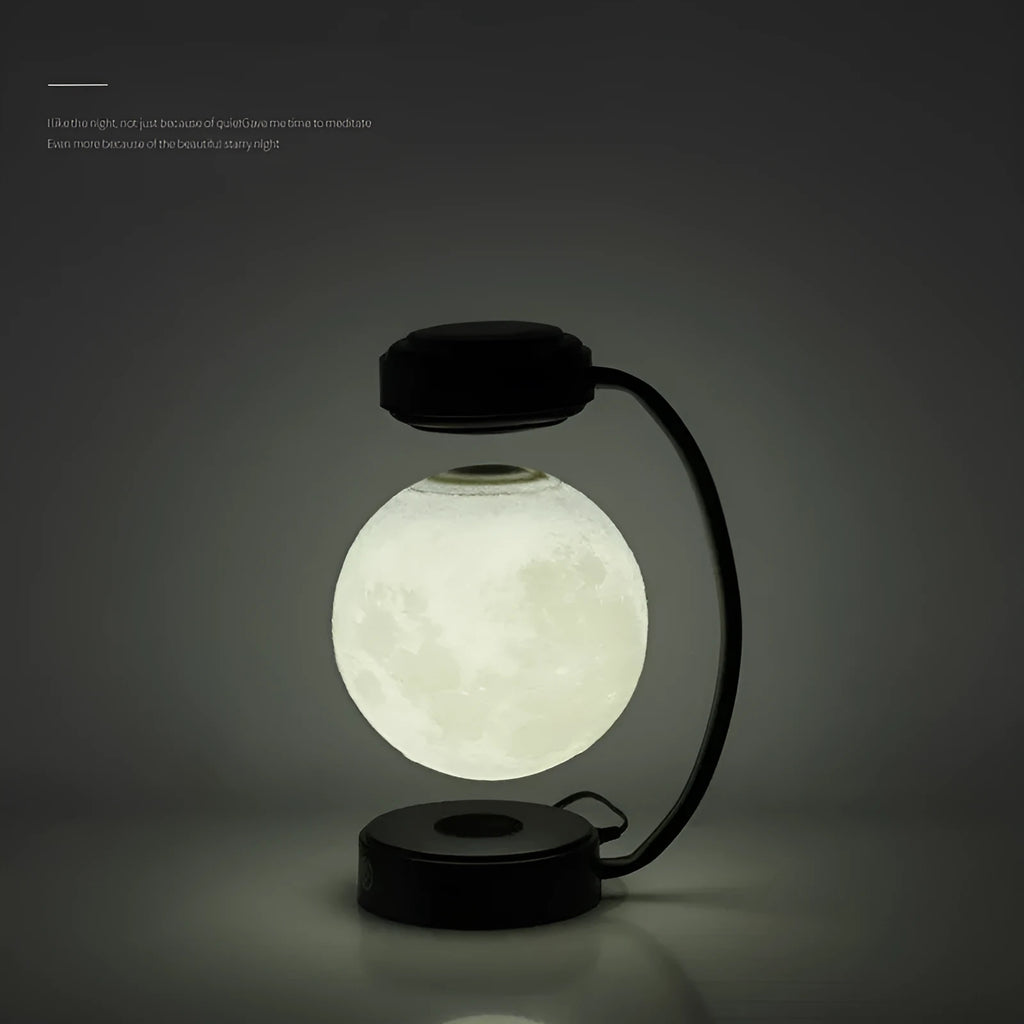 Gold or black magnetic levitating 3D LED moon night light with rotating floating lamp and iron lampholder