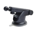 Universal telescopic long rod car phone bracket with adjustable clamp, made from black ABS plastic.