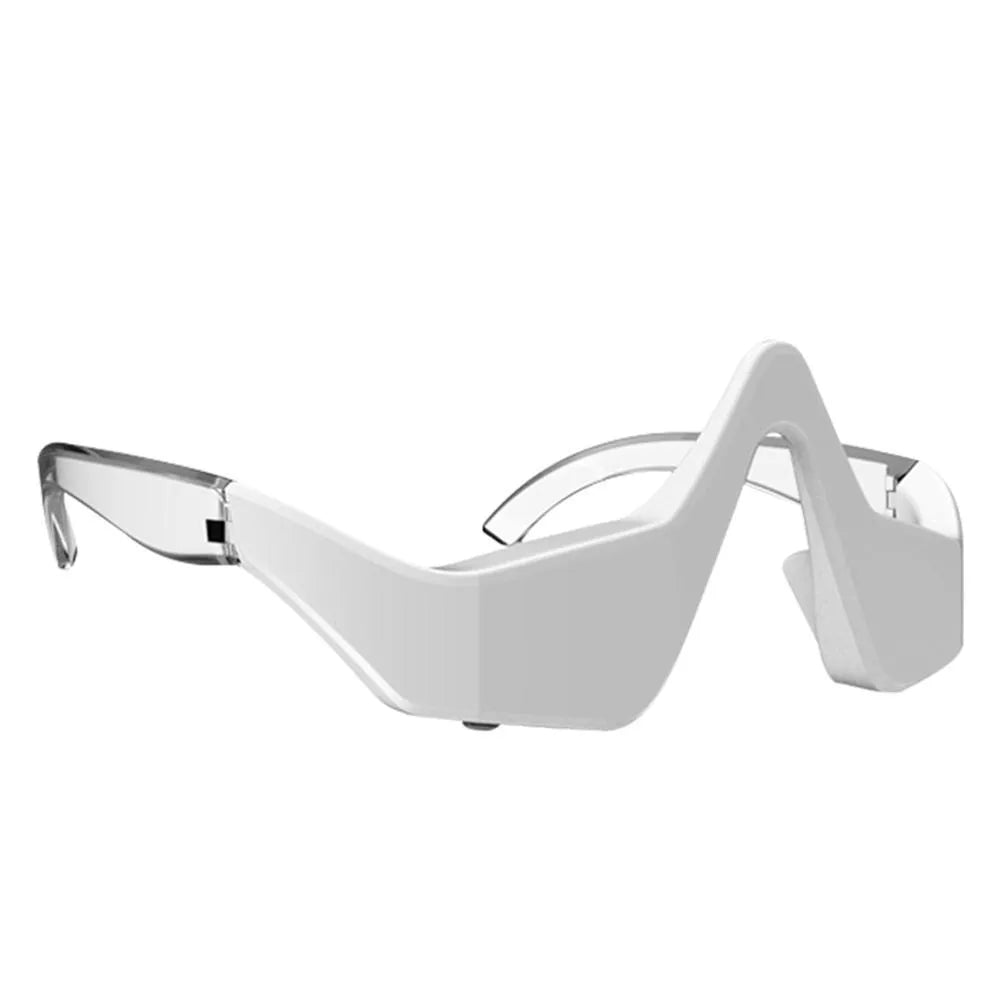 Pink and white 3D micro-current eye massager beauty instrument with glasses-style design