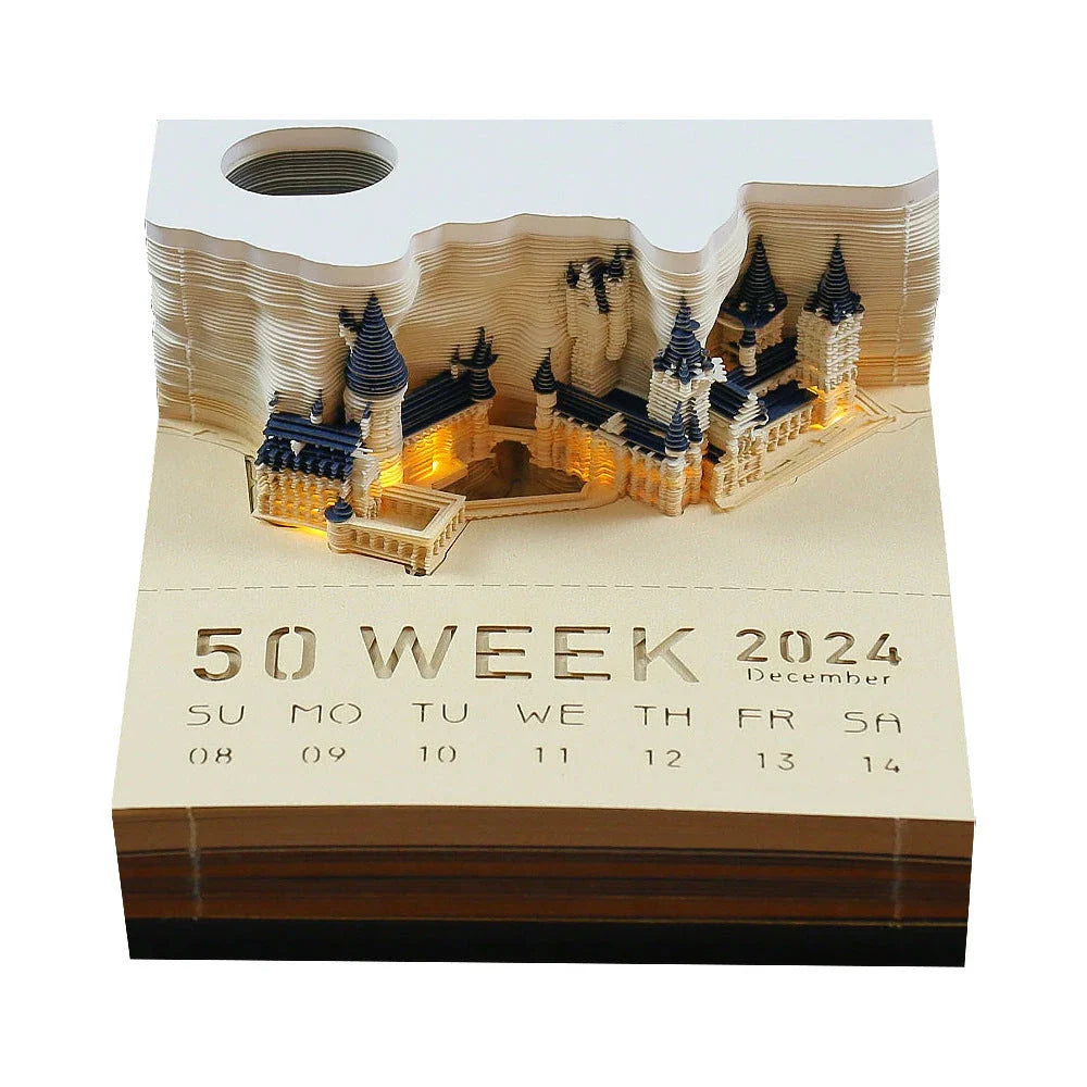 Stunning 3D Christmas Tree Desk Calendar with Memo Notes and Tear-Off Stickers