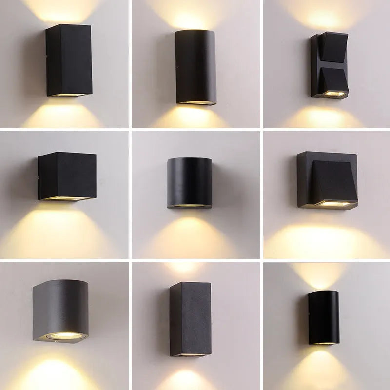Villa outdoor LED waterproof wall lamp square 5W single head warm white