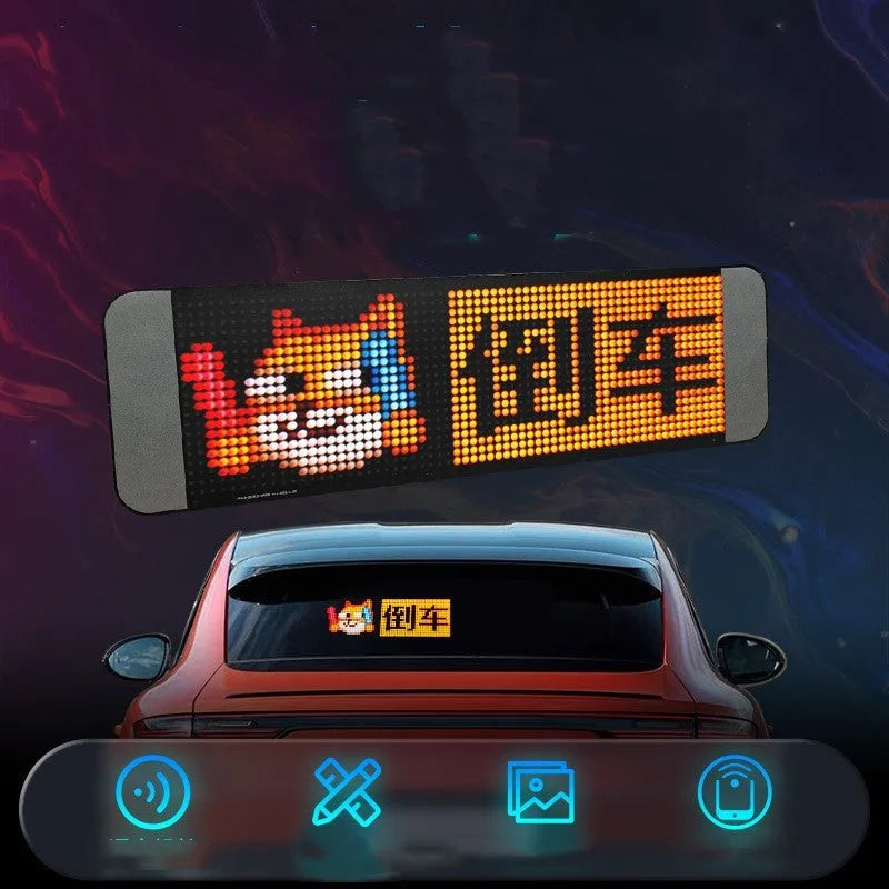 Full-colour LED display screen with remote control and mobile phone showing Bluetooth connection