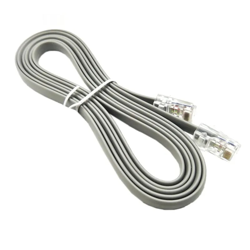 Silver grey CAT6 Ethernet patch cable with RJ45 connectors, 2 metres long