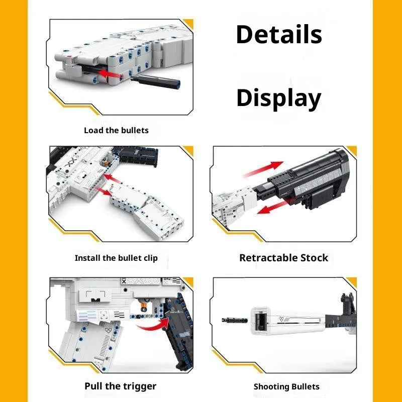 Printing Set M4A1 removable toy gun building blocks in colour box packaging