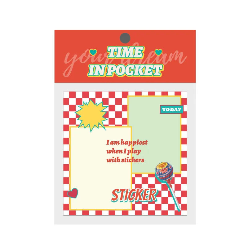 Rectangular 90-sheet note pad with colourful cover designs including Long Dream and Trick-or-treat.