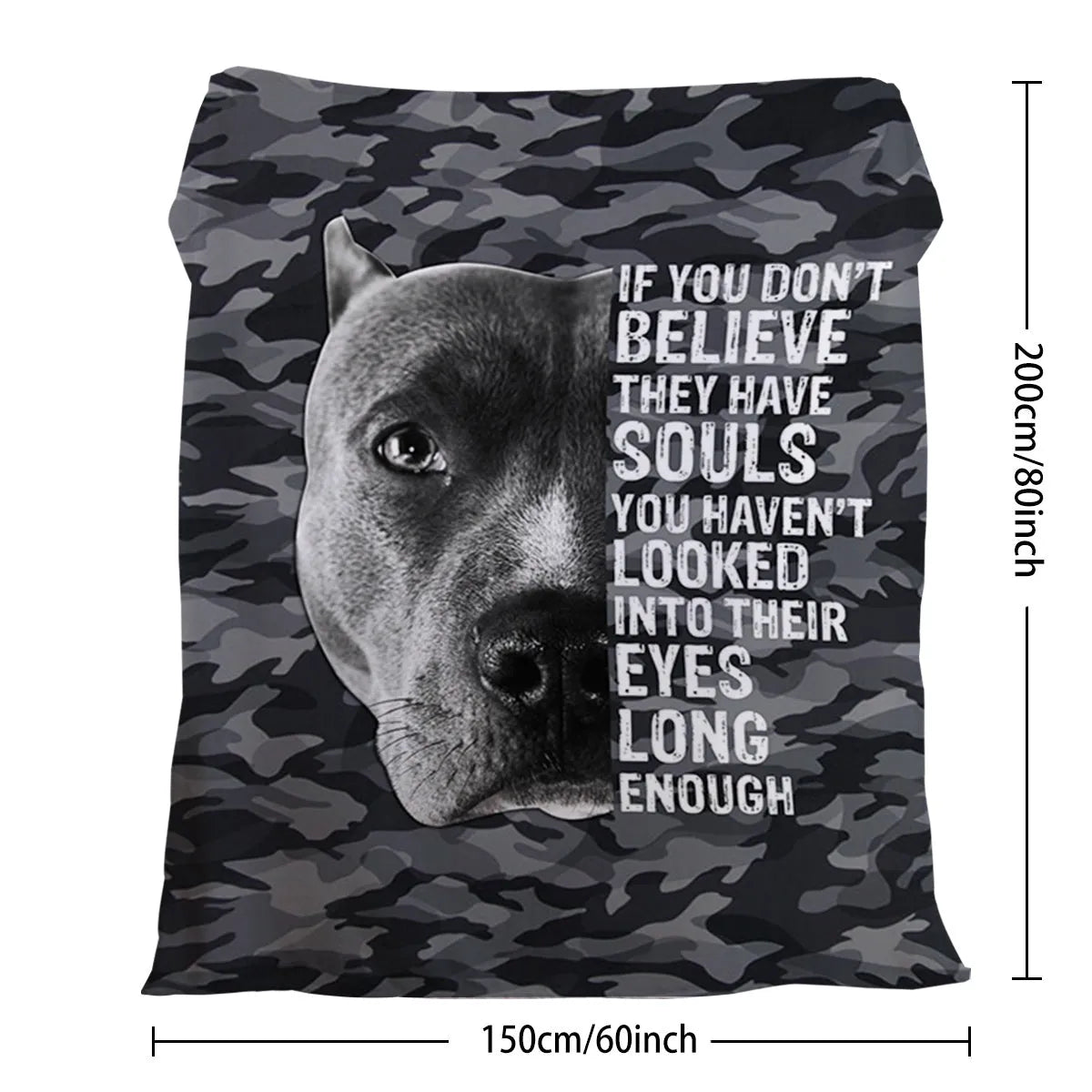 Black dog print flannel blanket, soft fluffy throw, 130x150cm and 75x100cm sizes, hemmed edges