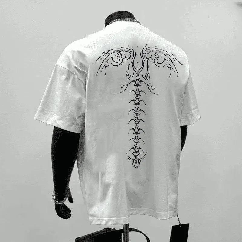 Men's loose fit pure cotton printed t-shirt in black or white colours
