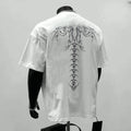 Men's loose fit pure cotton printed t-shirt in black or white colours