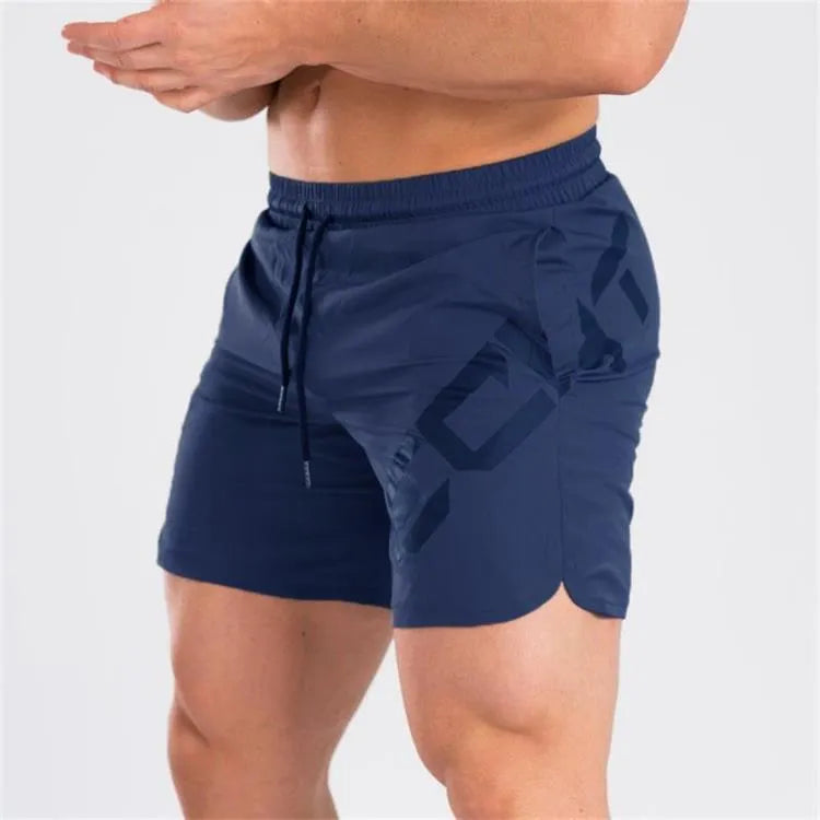 Men's elastic thin training running shorts in quick-drying nylon blend fabric, knee length design in black colour
