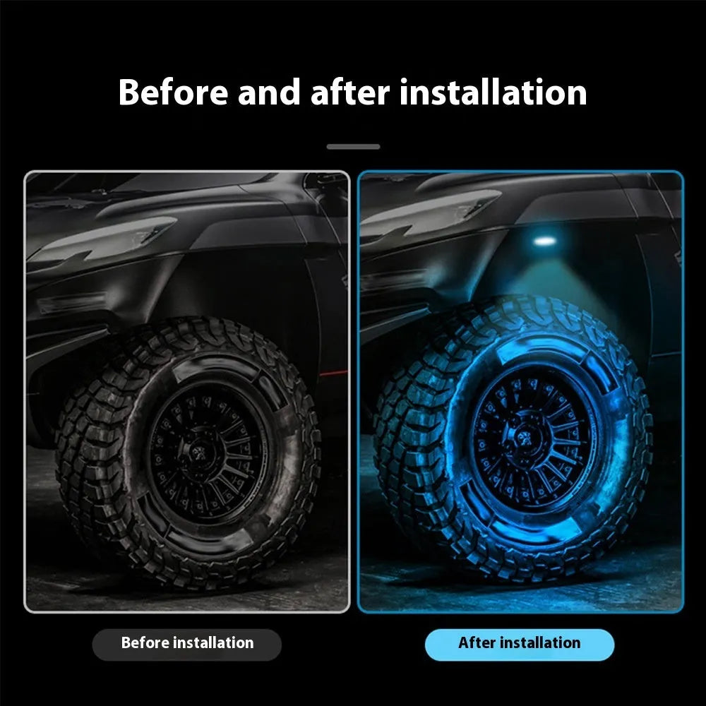 12V car LED chassis ambience light in ABS, 1pc set, available in blue, ice blue, pink purple, red or white