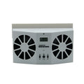 Solar car exhaust fan in black ABS with three outlet vents on a car window