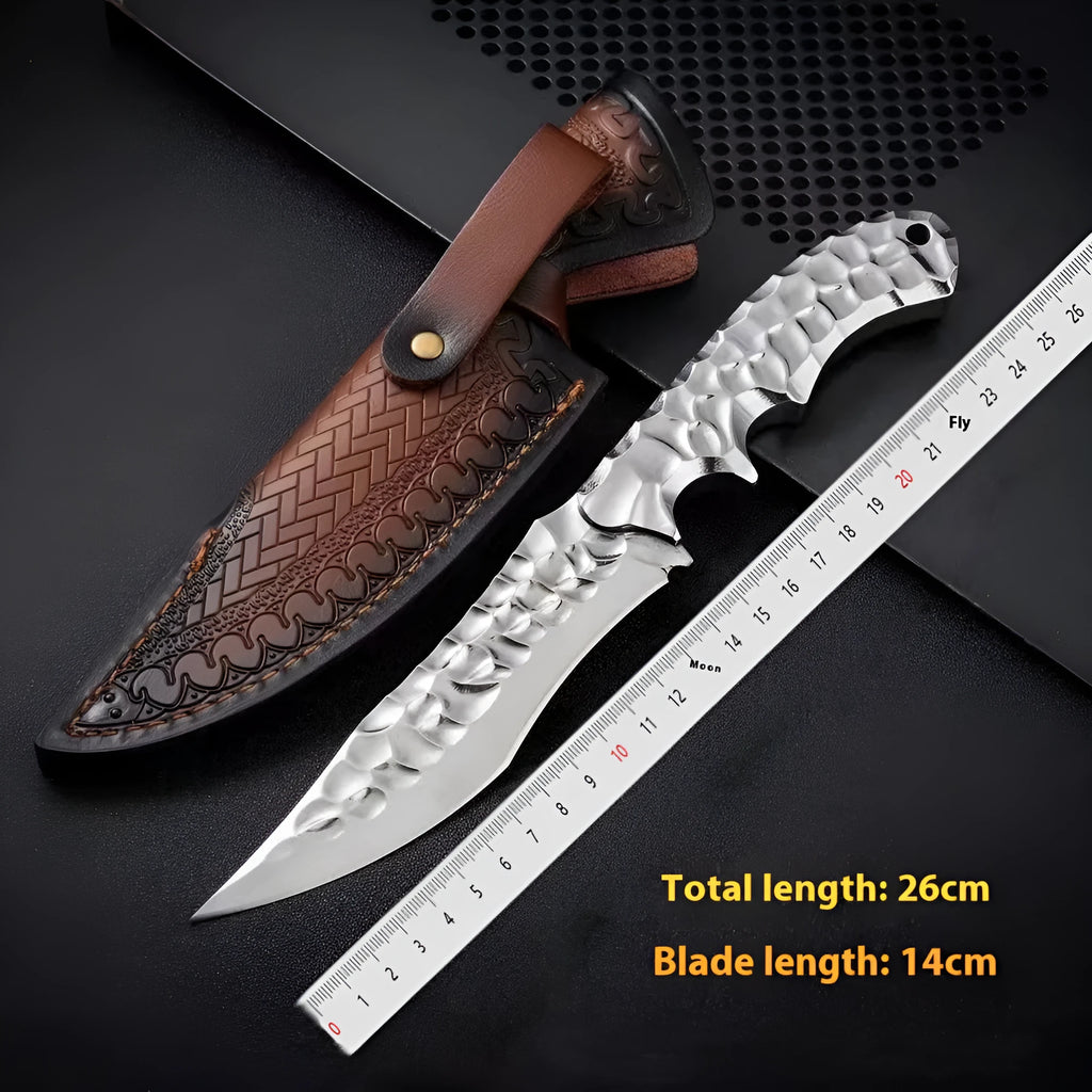 One-piece keel survival knife with 140mm 5CR13 steel blade and 260mm overall length