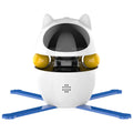 Automatic rotating electronic cat toy with feather teaser on an elastic rope, suitable for indoor cats