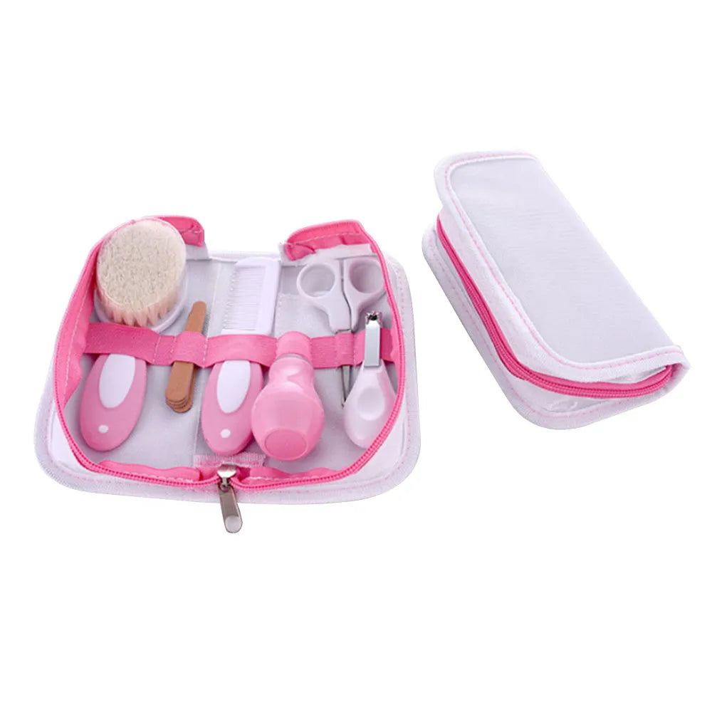 6-piece pink baby nail care comb set with grooming tools for infant hygiene
