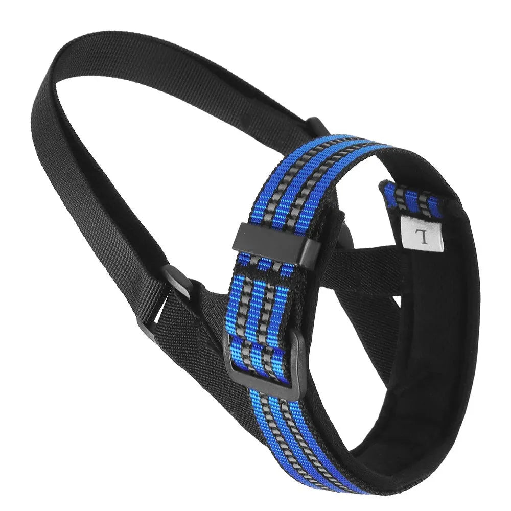 Adjustable reflective dog muzzle for medium large breeds in multiple colour options