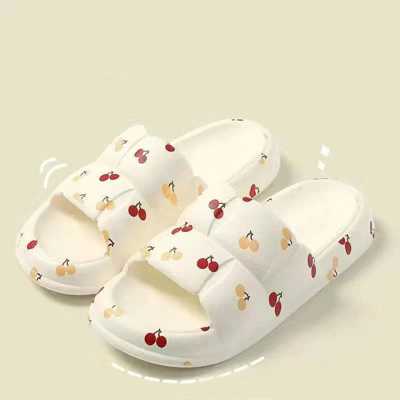 Stylish women's bathroom slides with soft, comfortable EVA soles and unique floral accents in a variety of vibrant colors