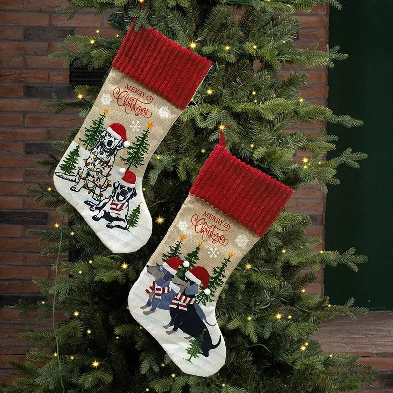 Cloth Christmas tree pendant ornament with pastoral American style decoration measuring 46x28cm