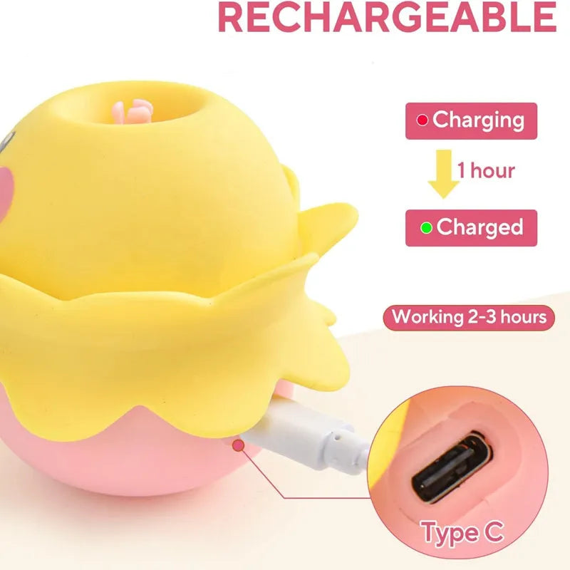 Pink interactive automatic cat feather toy with LED lights, chirping sound, and 360° rotation for indoor cats.