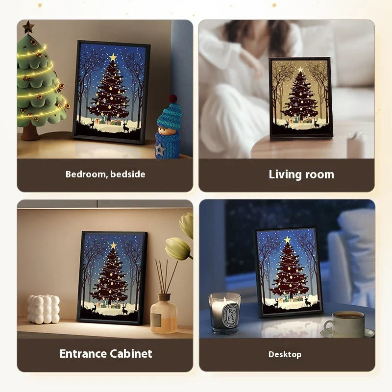 Premium Illuminated Christmas Tree Bluetooth Speaker Ornament with Aluminum Alloy Frame, Adjustable Lighting, and USB Power Connection