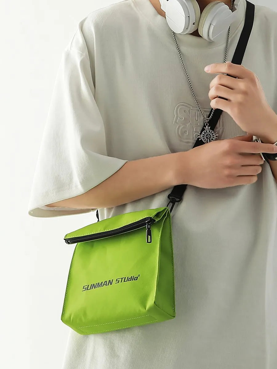 Messenger bag design backpack in polyester with oxford lining and crossbody strap