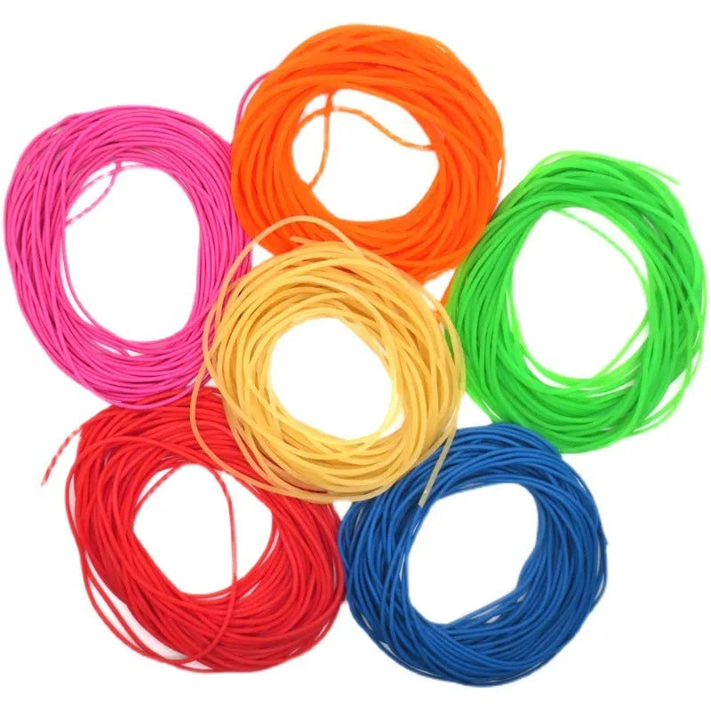 Solid fluorescent latex rubber tube 2mm to 8mm round band in red apricot green blue orange pink black