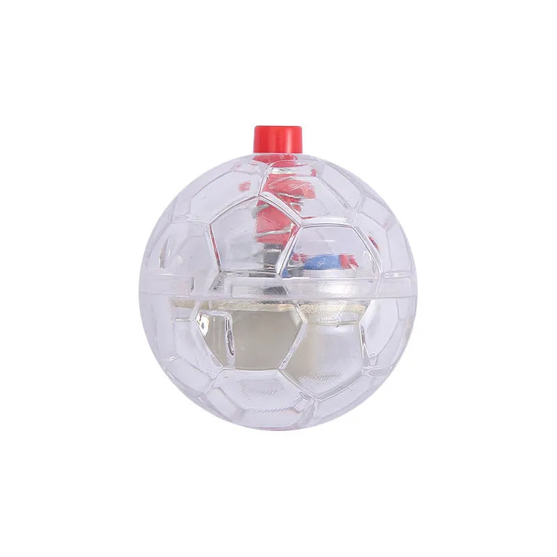 Glowing transparent plastic cat toy ball with card insertion button surface pet interactive fun