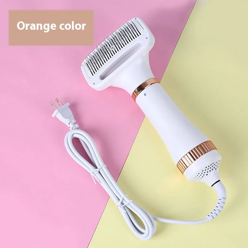 Second generation pet hair dryer with integrated comb in platinum or white/green colour options
