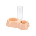 Pets automatic drinking water double bowl plastic cat food bowl with water bottle in blue