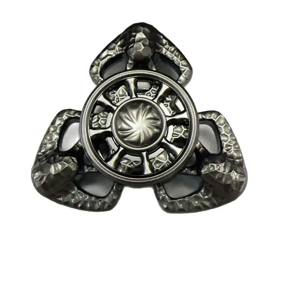 Flame Butterfly alloy metal rotating fingertip fidget gyro toy in colourful or space grey.