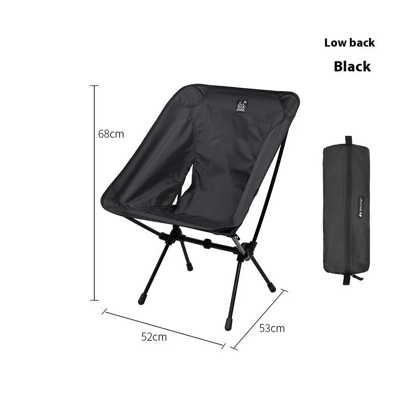Aluminium alloy folding moon chair in outdoor setting with Oxford cloth seat