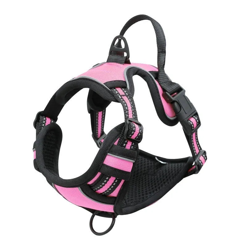 Adjustable dog chest strap harness in Oxford cloth available in multiple colours and sizes