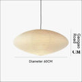 Modern simplicity style paper pendant chandelier lamp with a flat round shade.