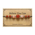 Geometric red crystal bracelet with sunstone, redstone and copper beads handcrafted design