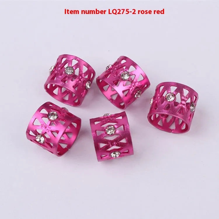 Aluminium wig decoration hair ring in seven colours with crown and heart shapes