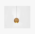 Nordic style wood ball chandelier hanging pendant light with adjustable height.