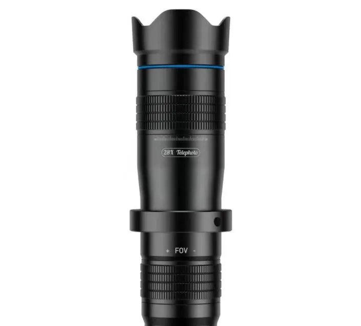 High power portable outdoor glasses with 36x optical zoom monocular and miniature tripod in black