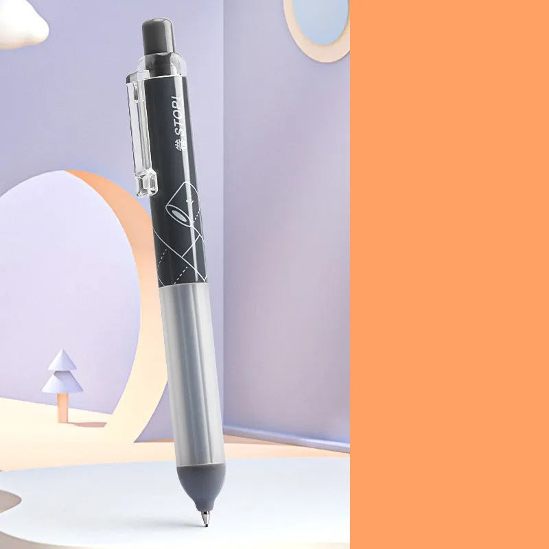 0.5mm HB mechanical pencil with cloud-shaped ergonomic grip in black and white minimalist design