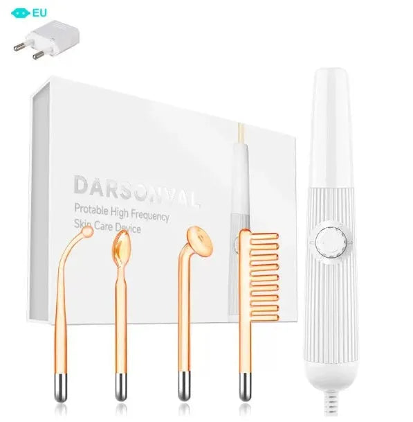High frequency electrode magic wand machine with blue neon light, space capsule design, and EU Plug for acne mark removal