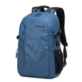 Blue plaid 18-inch casual computer backpack with curved shoulder strap