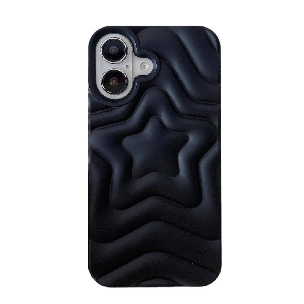 Black XINGX-frosted TPU phone case for Apple iPhone with three-dimensional pattern on back